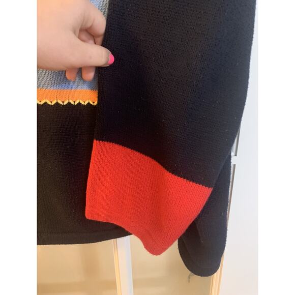 Crazy Horse by Liz Claiborne navy colorblock multicolor long sleeve sweater sz 1 - Picture 5 of 7